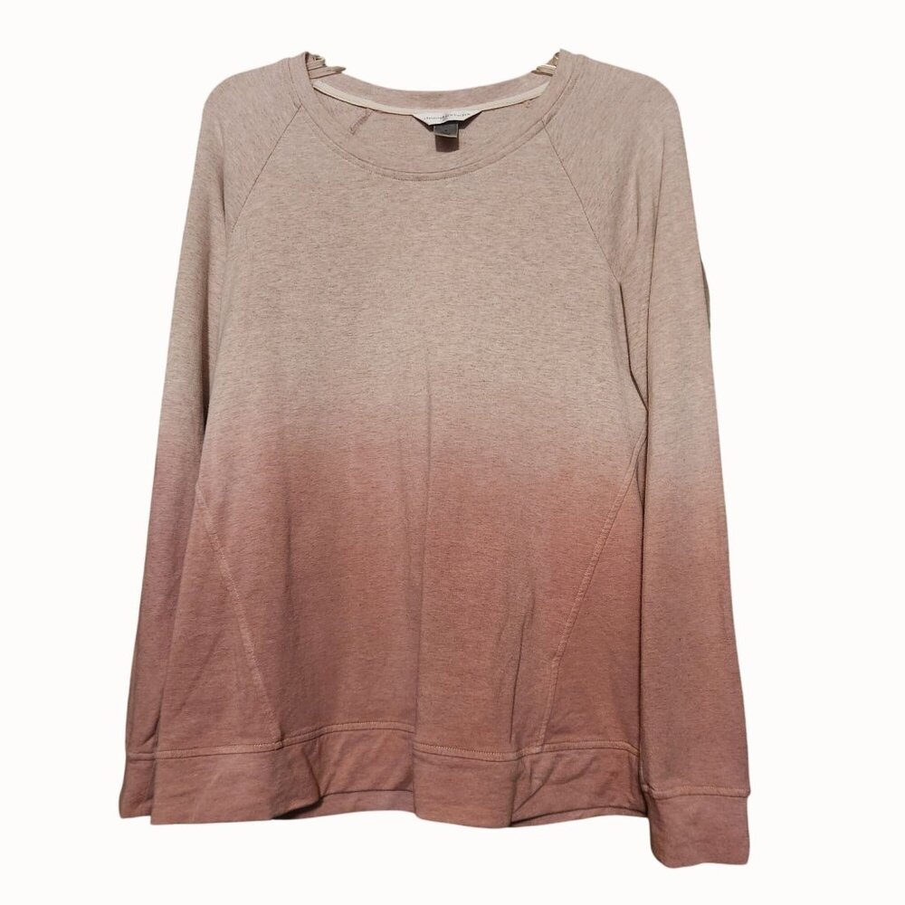 Christopher & Banks Women's Ombre Pink Long Sleeve Pullover Sweatshirt Size S